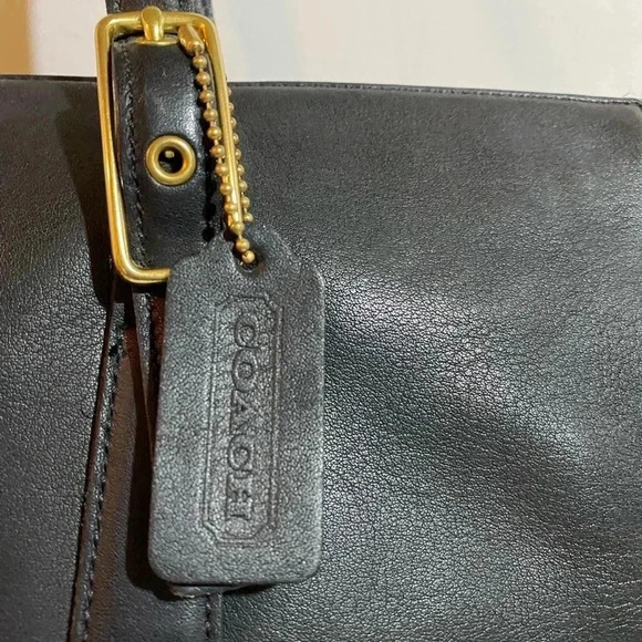 Coach vintage black leather satchel handbag - Picture 6 of 12
